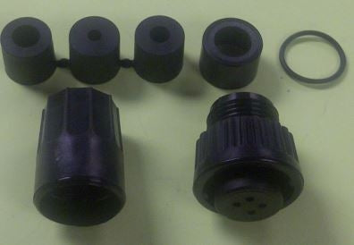 Conxall 3282-4SG-3DC Connector 4 Pin Female Cable Plug, IP67 Certified, 20AWG Gold Plated Contacts, Solder Style