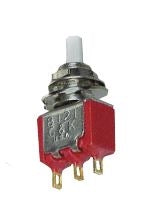 GC 35-450 Miniature Push Button Switch SPDT On-(On) Momentary, 1A@120VAC/28VDC, White Plunger, Solder Terminals