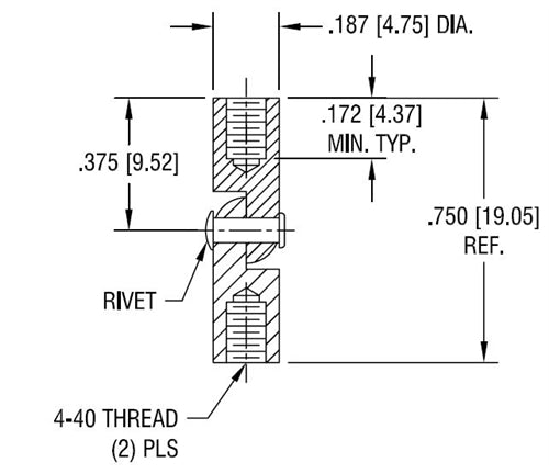 Keystone 351 4-40 Hinged Female-Female Standoff / Spacer (M1039) *CLEARANCE*