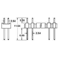 Mode 36-280G-0 Double Row 80 Pin .100" PC Straight Breakaway Header