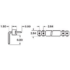 Mode 36-340G-0 Right Angle Single Row 40 Pin .100" PC Breakaway Header