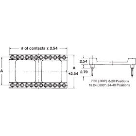 Mode 39-108-0 Machined Contact 8 Pin IC Socket