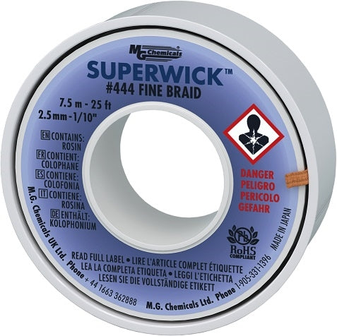 MG Chemicals 444 Super Wick #4 Blue .100" Desoldering Braid (25ft)
