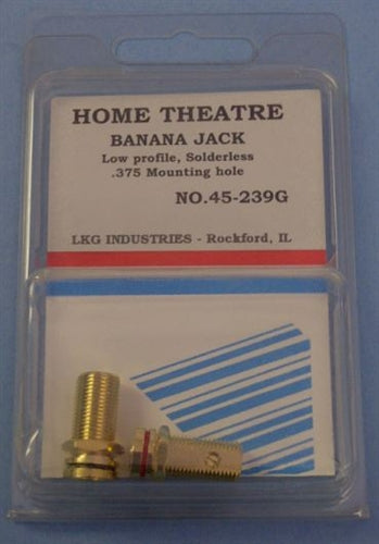 Philmore 45-239G Low Profile Solderless Banana Jacks with Set Screw Terminal, 1 Each Red & Black, Accepts Up to 12AWG