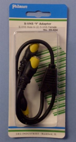 Philmore 45-424 S-Vhs / S-Video "Y" Adapter, Mini DIN 4 Pin Male to Two Mini-Din 4 Pin Female