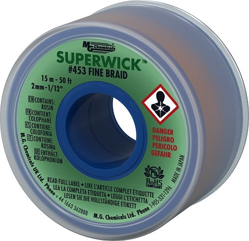 MG Chemicals 453 Super Wick #3 Green .075" Desoldering Braid (50ft)