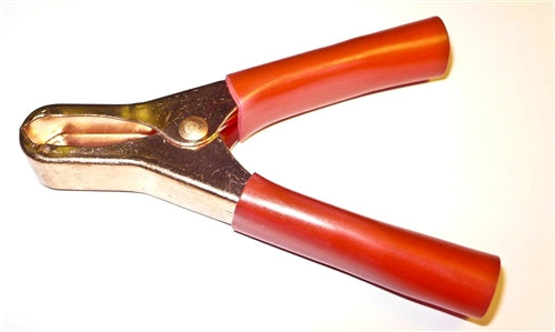 Mueller BU-46C-2 Copper Miniature Battery Clip with Insulators, 75AMP, Red