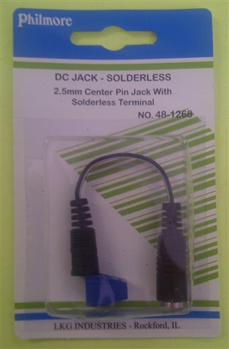 Philmore 48-1268 DC Power Jack Adapter, 2.5mm Center Pin Jack to Solderless Terminal Block