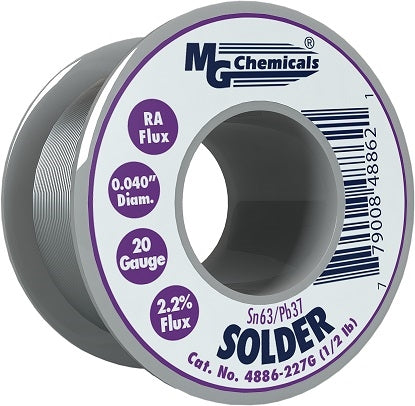 MG Chemicals 4886-227G Solder 20AWG .040" 1/2LB 63/37