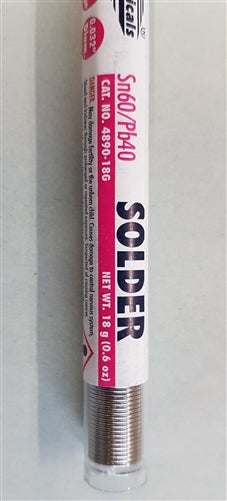 MG Chemicals 4890-18G Solder 22AWG .032" 60/40 RA Flux 18g (0.6oz) Pocket Pack