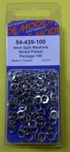 Mode 54-439-100 4mm Nickel Plated Split Lockwasher (Metric) 100/Pack
