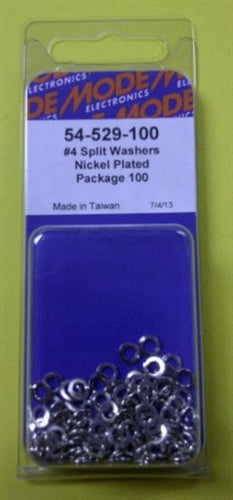Mode 54-529-100 #4 Nickel Plated Split Lockwasher (Unc) 100/Pack