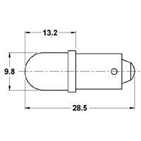 Mode 55-113W-0 White Replacement LED Lamp/Bulb, 120V 2000MCD T3-1/4 (10mm) Bayonet Base (120V AC/DC) -40C/+40c