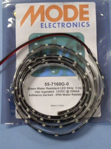 Mode 55-7160G-0 Green Outdoor LED Strip (1 Meter), Input Voltage Required: 12VDC Regulated