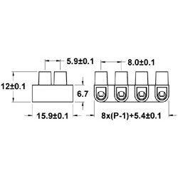 Mode 58-301-0 Flexible Terminal Block, 12 Pos, 3 Amp @ 380V, Max Wire Size 12AWG