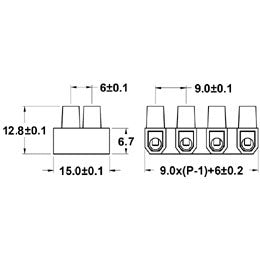 Mode 58-302-0 Flexible Terminal Block, 12 Pos, 6 Amp @ 380V, Max Wire Size 10AWG