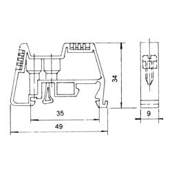 Mode 58-410-0 DIN Rail End Stopper for Terminal Blocks