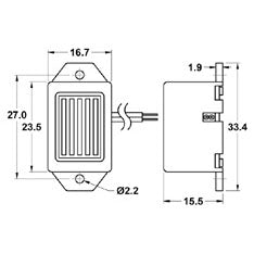 Mode 61-212-1 Solid State Buzzer, 8-16VDC 88dB, 100mm Leads