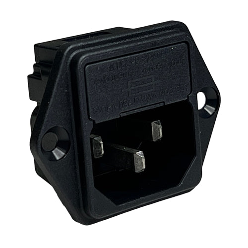 Schurter 6200.2300 Male AC Power IEC Inlet with Fuseholder Flange/Panel Mount 10A/250VAC for Use with 5X20mm Fuse CSA
