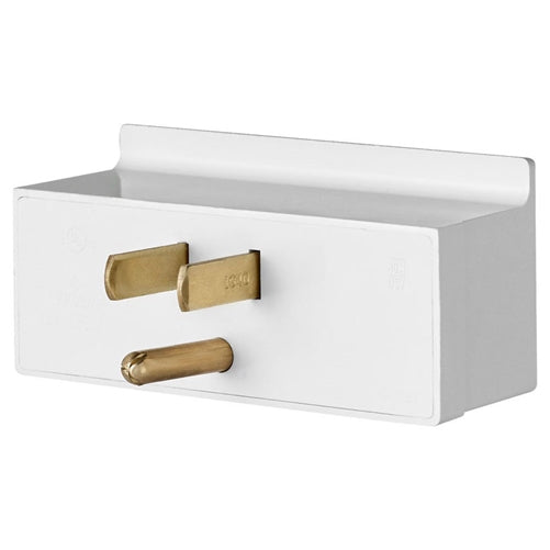 Leviton 697-W Indoor Grounded Single-To-Triple Adapter, NEMA 5-15P 125VAC 15A, White