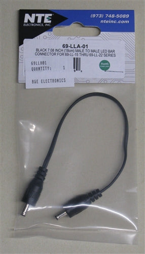 NTE Male-Male Dimmable Light Bar Connector, Black 18cm (for Use with Nte 69LL18 & 69LL22) 69LLA01
