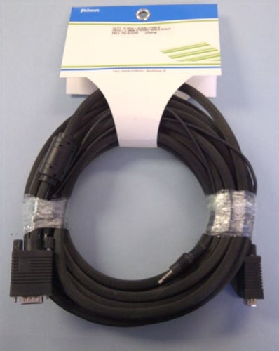 Philmore 70-5329 High Resolution Super VGA (S-Vga) Cable with 3.5mm Audio Plug, HD15 D-Sub, Male-Male, 25' Length