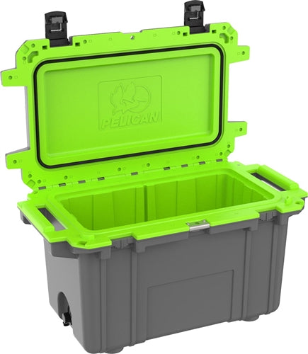 Pelican 70Q-1-DKGRYEGRN Elite Cooler (ID: 23.50"L x 11.00"W x 14.30"D) Volume 70QT, Dark Grey Green