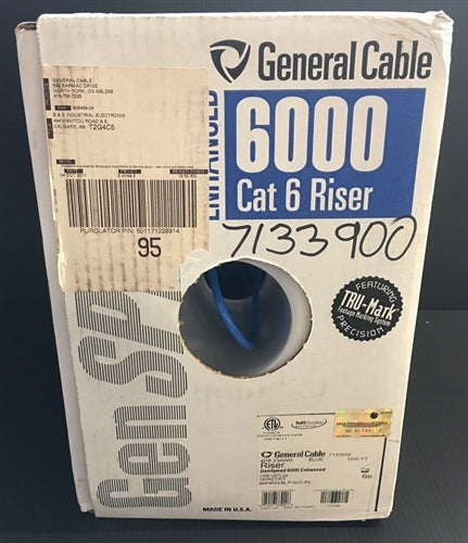 General Cable 7133900 23AWG 8 Conductor (4PR) Solid Unshielded Blue PVC CMR 6+ Enhanced (305M = Full Roll)