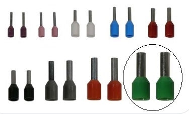 Mode 73-526-100 Wire Ferrule 10AWG / 3.9mm Green, 100/Pack (Suggested Tool: 84-194-1 Self Adjusting for 28AWG-10AWG)