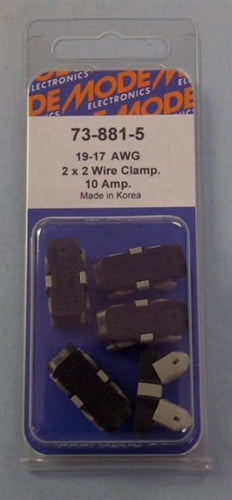 Mode 73-881-5 Wire Clamps (2X2) 19-17AWG, Rated Voltage: 600V, Max Current: 10 Amps, 5/Pack