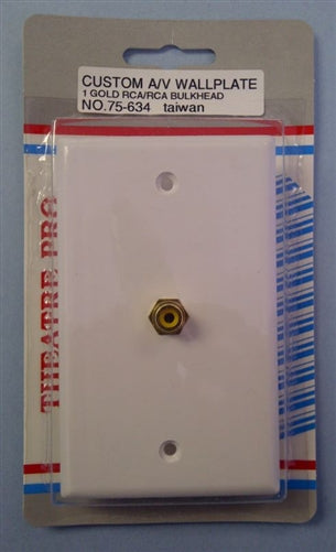 Philmore 75-634 Single RCA Jack Wall Plate, Feed-Thru Type