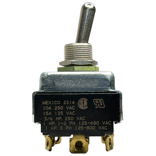Eaton 7702K2 Toggle Switch 3PDT On-On, 15A@125VAC (1HP)/ 10A@250VAC (3/4HP), Screw Terminals (Screws Included)