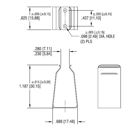 Keystone 80 Battery Clip 9V Upright