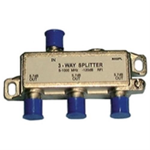 Philmore 8002PL High "Q" 3 Way CATV Splitter, 5MHz to 1GHz, F Type Ports with Weather Cap
