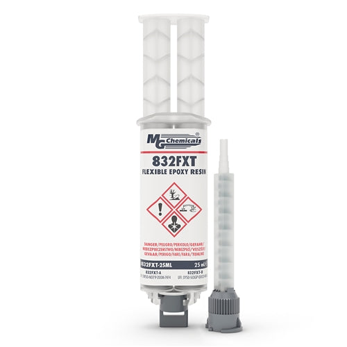 MG Chemicals 832FXT-25ML Black Flexible Epoxy Resin, Dual Syringe