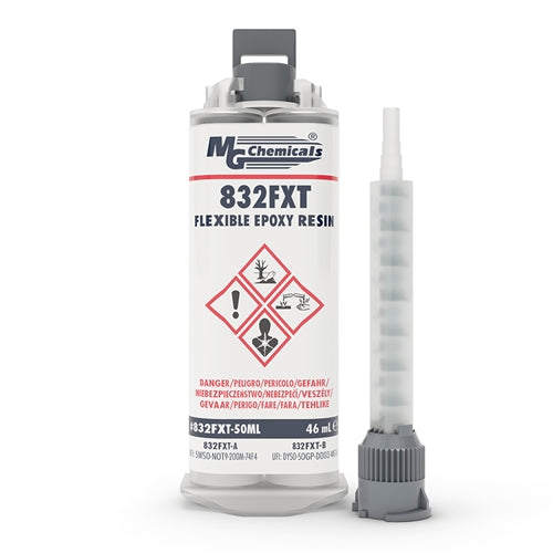 MG Chemicals 832FXT-50ML Black Flexible Epoxy Resin, Dual Cartridge
