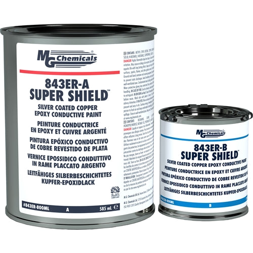 MG Chemicals 843ER-800ML Silver-Coated Copper Epoxy Paint, 2-CAN Kit