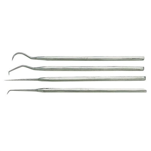 Proskit 900-205 4-Piece Dental Probe Pick Set, Stainless Steel