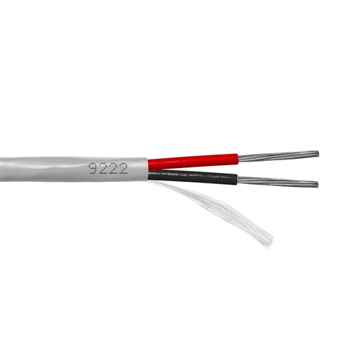Provo 9222 Multi-Conductor Cable 22AWG 2 Conductor Stranded TC, Unshielded, Gray PVC, CMG/FT4 CSA/UL (300M = Full Roll)
