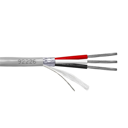 Provo 92226 Multi-Conductor Cable 22AWG 3 Conductor Stranded TC, Shielded, Gray PVC, CMG/FT4, CSA/UL (300M - Full Roll)