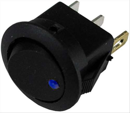 PICO 9415-1-11 Round Rocker Switch SPST On-Off, 16A@12VDC, Blue LED, 3/4" Mounting Hole, QC Terminals