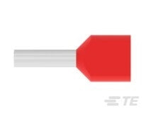 AMP TE 966144-4 Red Dual Wire Ferrule, 2 x 1.00mm (2 x 17AWG) 100/Pack