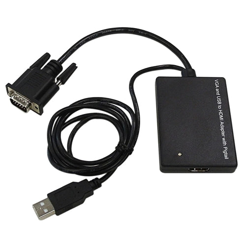 Phantom Cables AD-VGA-HDMI 6 Inch VGA Male to HDMI Female Adapter, Black