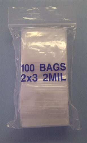 Poly Bag Self Sealing w/Window 2"x3" (100/Pk) BAG2X3