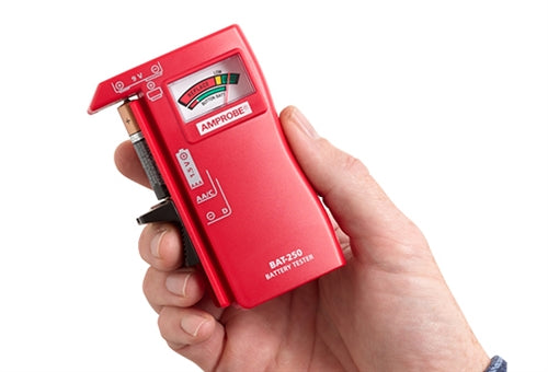 Amprobe BAT-250 Three Indicator Battery Tester, Test Standard and Rechargeable Batteries