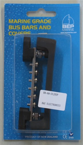 Marinco BB-6W-2S/DSP Bus Bar 6WAY/100A, 2 Input Studs, with Cover