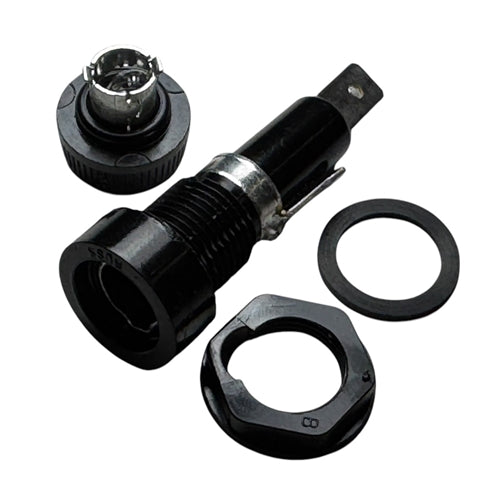 Bussmann BK/HKP-HH Panel-Mount Fuseholder for 1/4" x 1-1/4" Fuses, 15A/250V 150C, Quick Connect Terminals .250"
