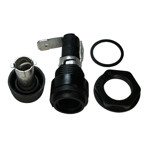 Bussmann BK/HTB48I Panel-Mount Fuseholder for 1/4" x 1-1/4" Fuses, 16A/250V, Right Angle .250 Quick Connect Terminal