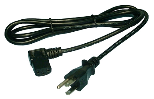Philmore C252 AC Power Cord, NEMA 5-15P to Right Angle IEC320C13, 13A@125VAC, 18AWG, 6' Length