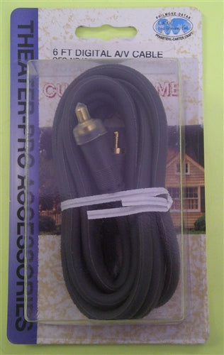 Philmore CA94 Digital Audio/Video RCA Cable Male-Male, 6' Length